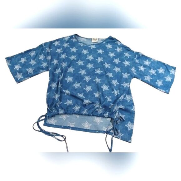 M&E Stars Summer Shirt Top SZ M - Picture 1 of 12
